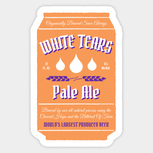 White Tears Pale Ale - Beer Can Sticker by FangirlFuel